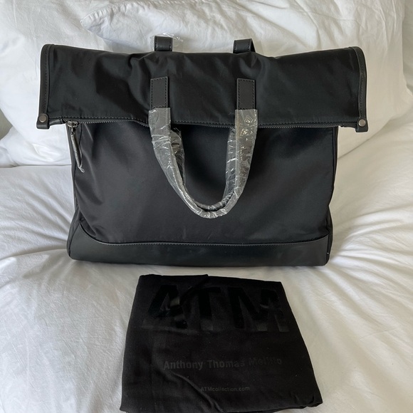 ATM Anthony Thomas Melillo Black Nylon Leather Backpack Tote Unisex NWT main image 7